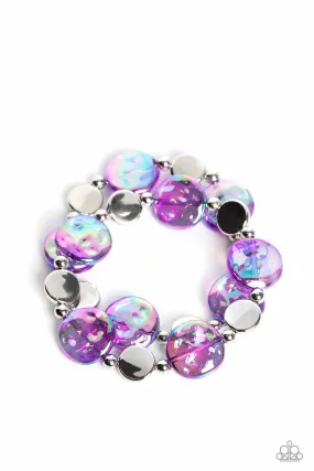 Paparazzi Discus Throw Purple Stretch Bracelet - P9WH-PRXX-282XX
