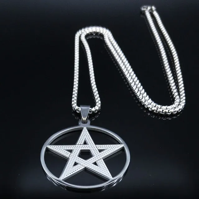 Pentagram Gold Pendants Necklace