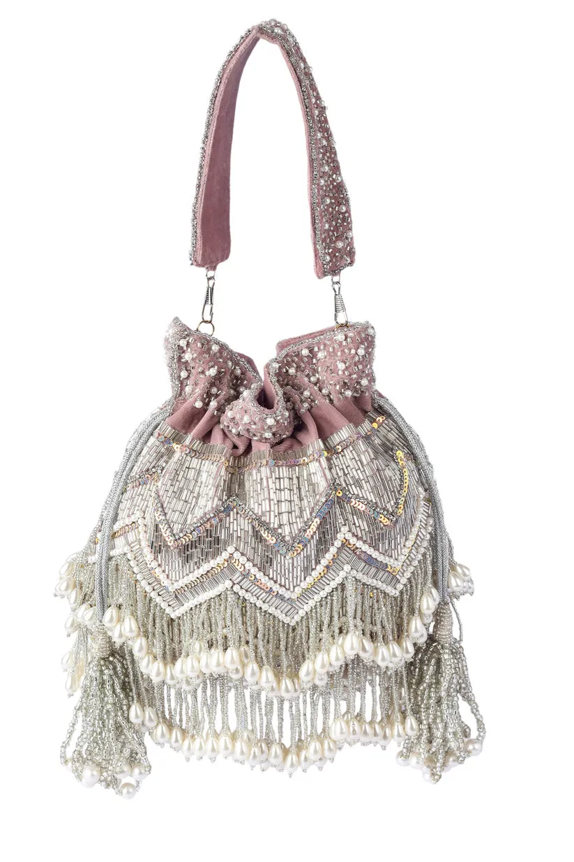 Peri Pearl Tassel Hand Embroidered Potli