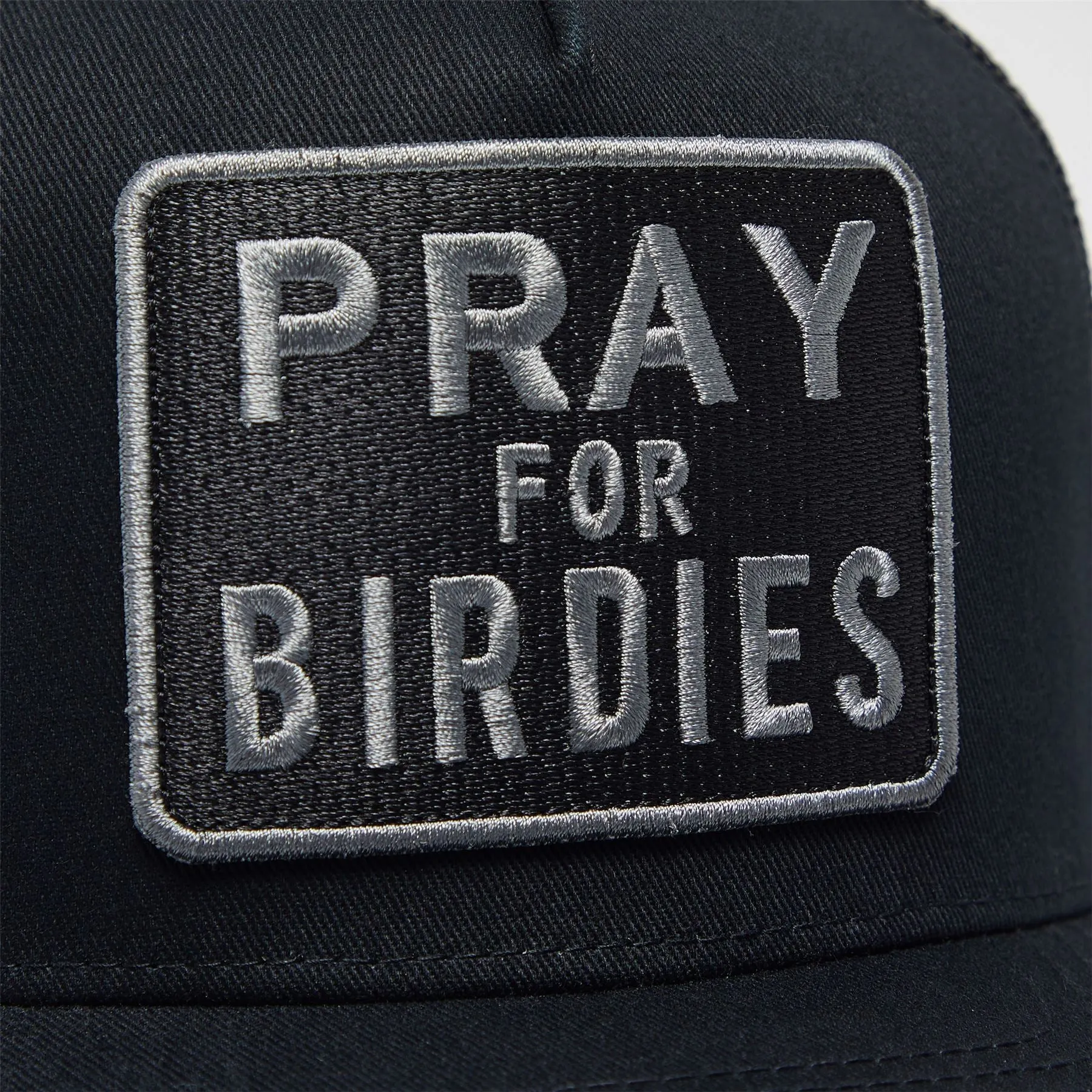 Pray For Birdies Interlock Knit Trucker Hat Onyx - AW23