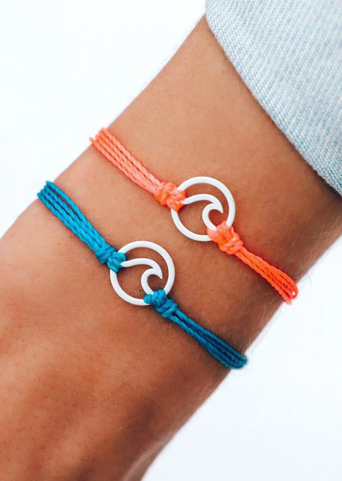 Pura Vida Women's Enamel Wave White Bracelet