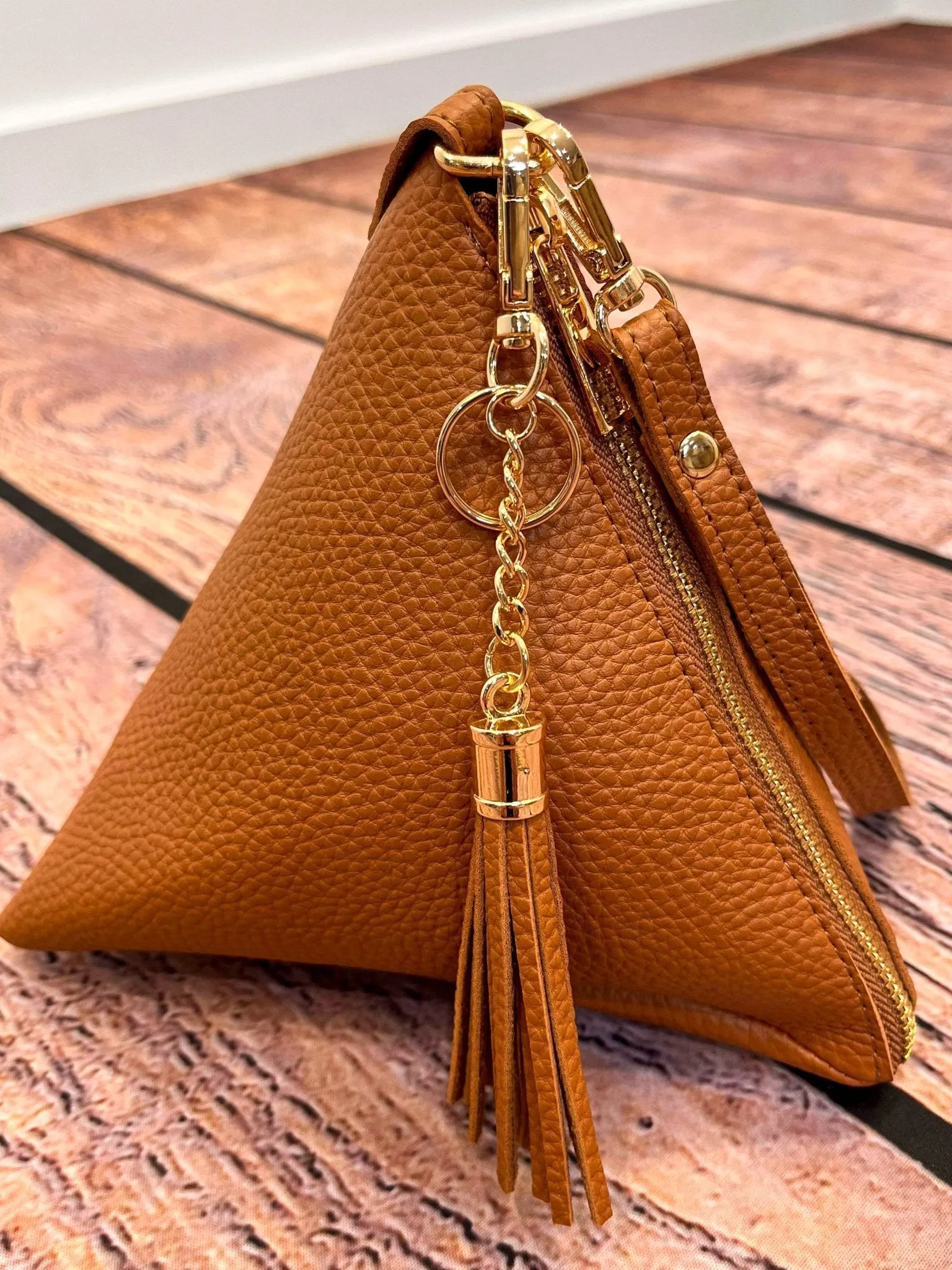 Pyramid Tassel Wristlet Bag