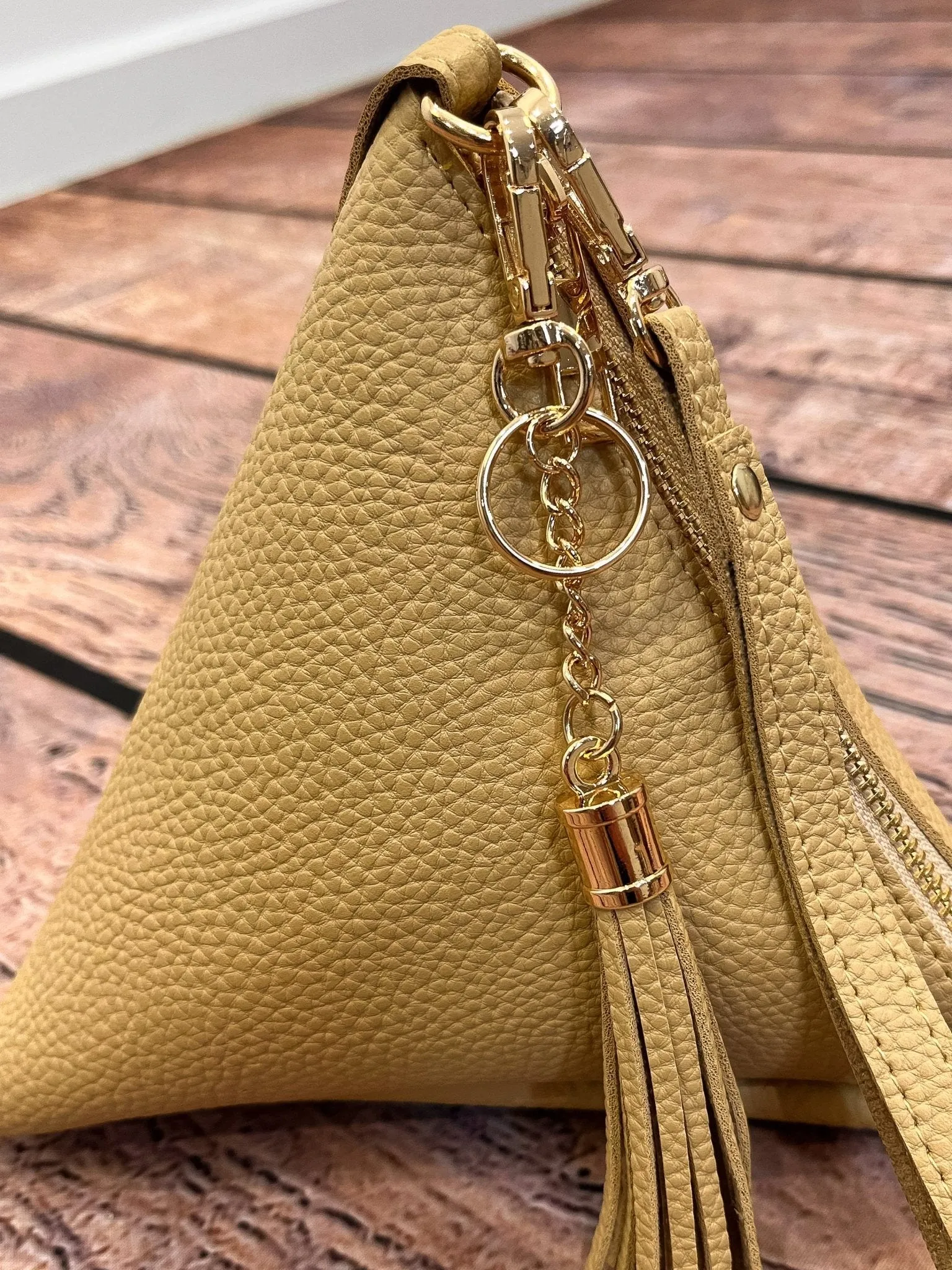 Pyramid Tassel Wristlet Bag