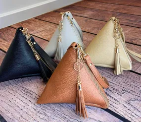 Pyramid Tassel Wristlet Bag