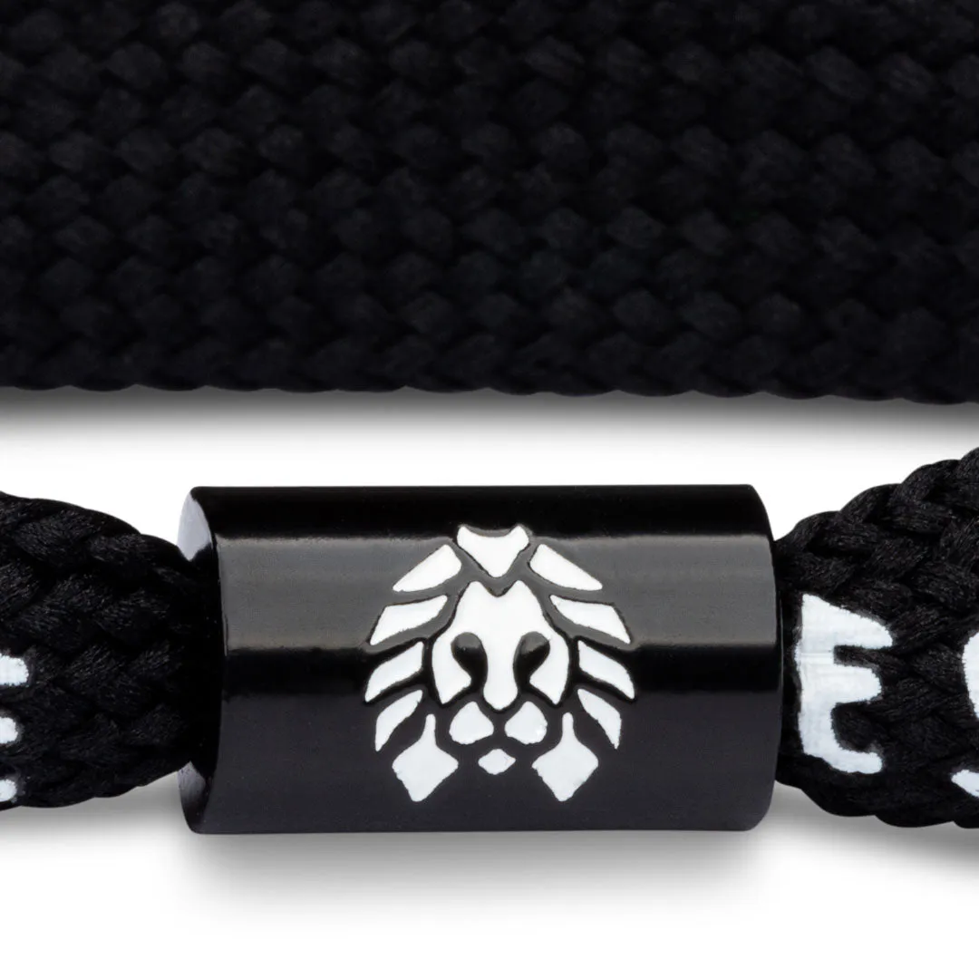 RASTACLAT POSITIVE VIBES BLACK WHITE - Single Lace Bracelet