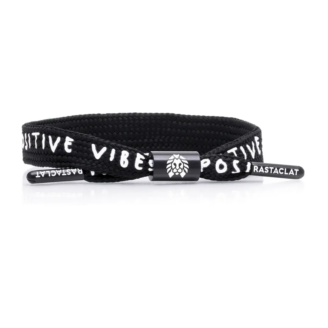 RASTACLAT POSITIVE VIBES BLACK WHITE - Single Lace Bracelet