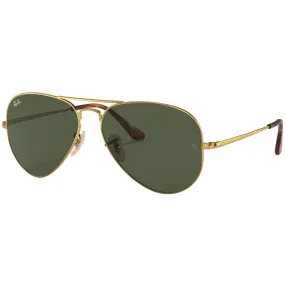 Ray-Ban Aviator Metal II Sunglasses - Polished Gold/Green
