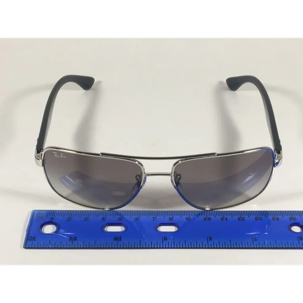 Ray-Ban Navigator Pilot Sunglasses Silver And Black Frame Gray Gradient Lens RB3483 003/32