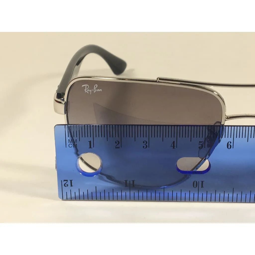 Ray-Ban Navigator Pilot Sunglasses Silver And Black Frame Gray Gradient Lens RB3483 003/32