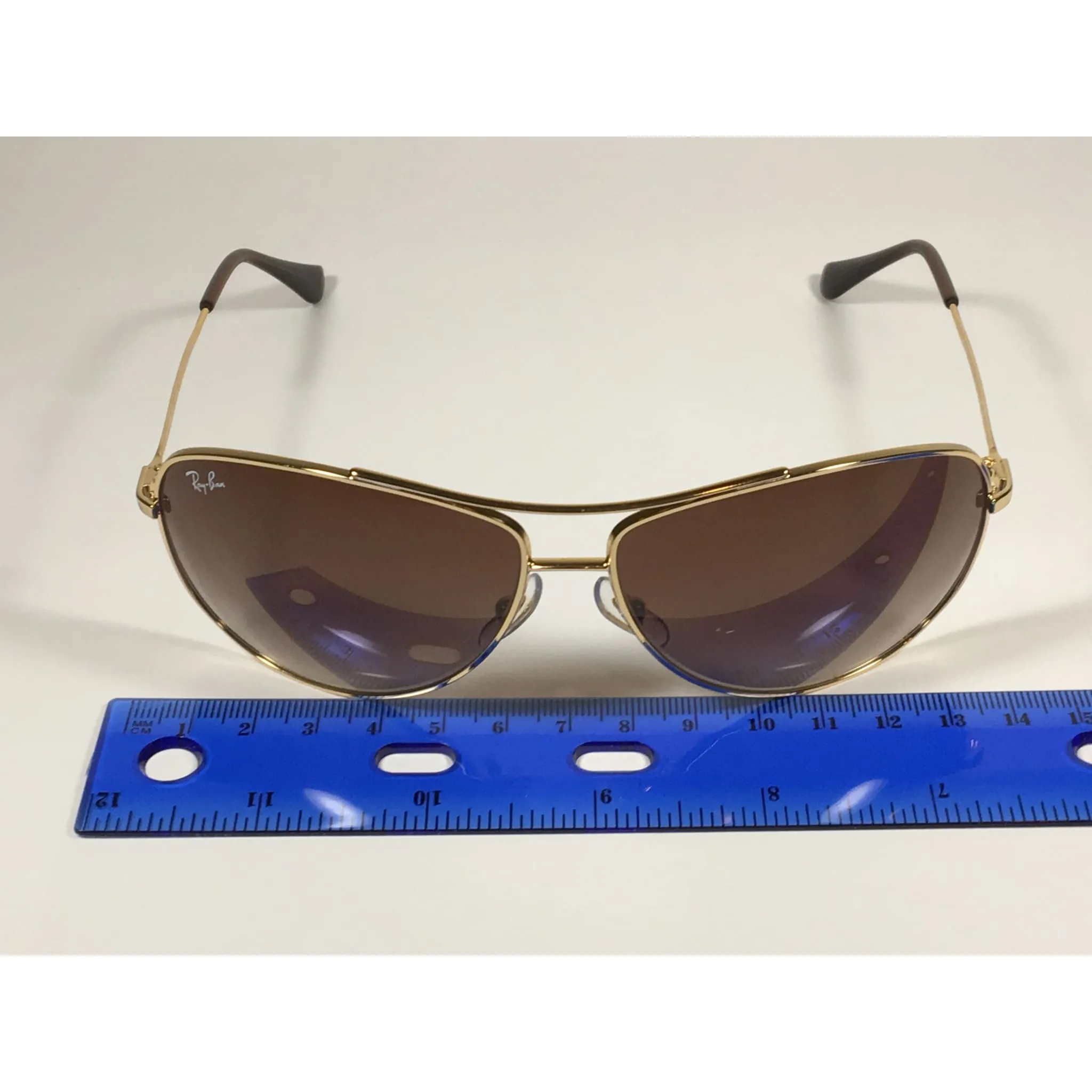 Ray-Ban RB3293 001/13 Highstreet Aviator Sunglasses Gold Frame Brown Gradient Lens