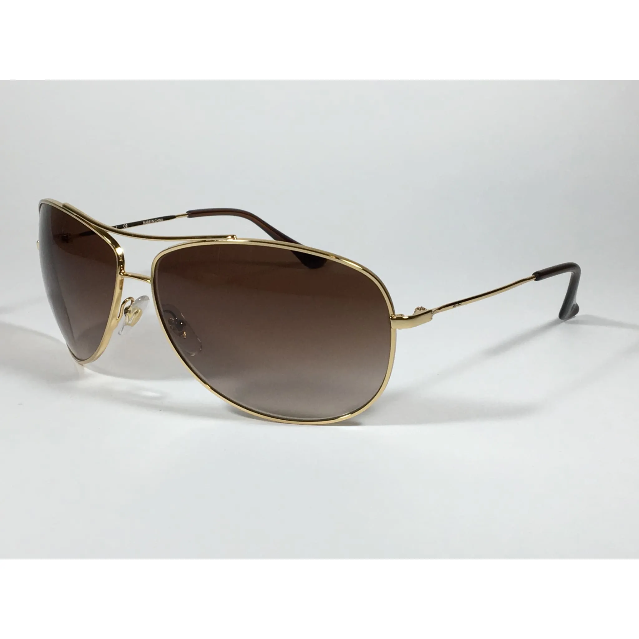 Ray-Ban RB3293 001/13 Highstreet Aviator Sunglasses Gold Frame Brown Gradient Lens