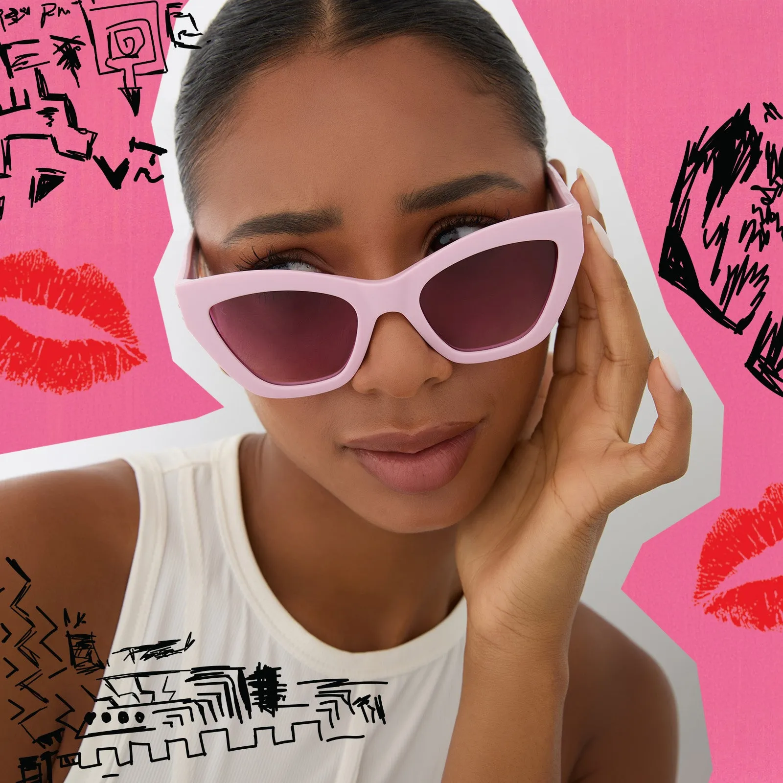 regina - wednesday pink   spring fling queen pink gradient sunglasses