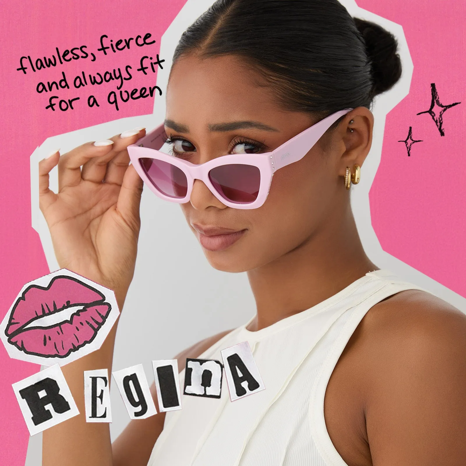 regina - wednesday pink   spring fling queen pink gradient sunglasses