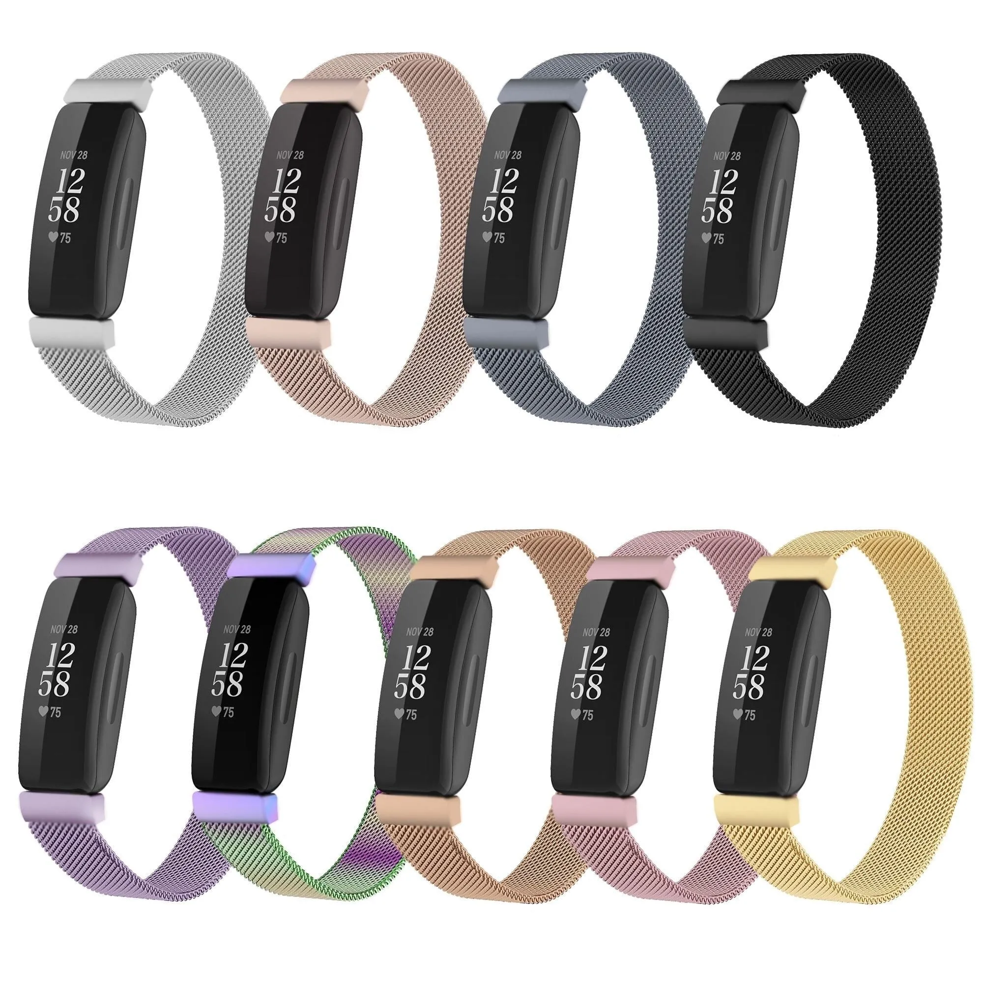 Replacement Milanese Watch Straps compatible wth the Fitbit Inspire 2
