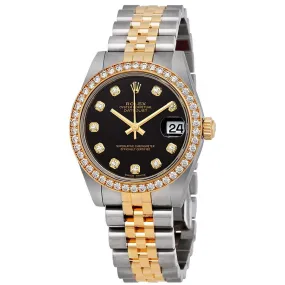 Rolex Datejust 31 Black Diamond Dial Automatic Ladies Watch 178383BKDJ