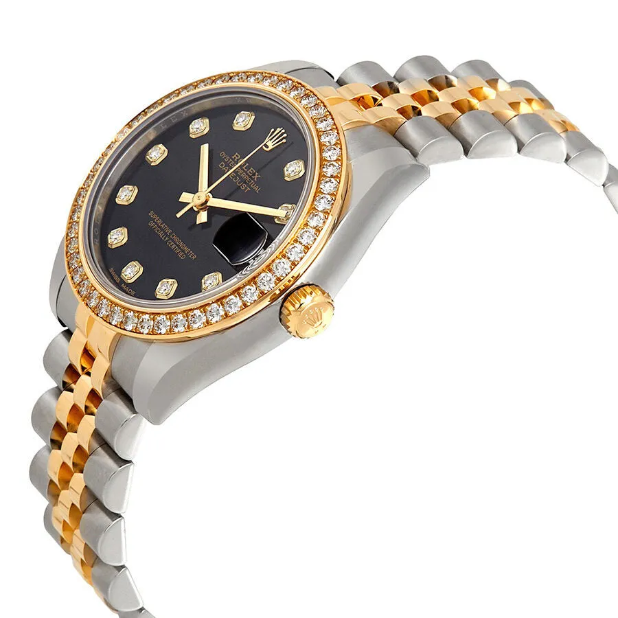 Rolex Datejust 31 Black Diamond Dial Automatic Ladies Watch 178383BKDJ
