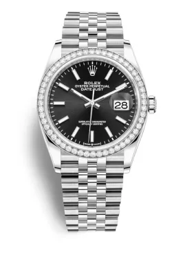 Rolex Datejust 36 Black Dial Automatic Unisex Jubilee Watch 126284BKSJ