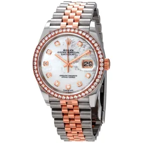 Rolex Datejust 36 Mother of Pearl Diamond Dial Steel and 18k Everose Gold Jubilee Watch 126281MDO 126281MDJ