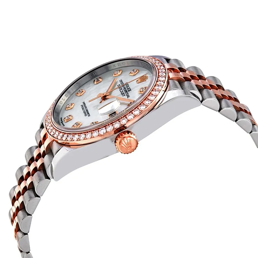 Rolex Datejust 36 Mother of Pearl Diamond Dial Steel and 18k Everose Gold Jubilee Watch 126281MDO 126281MDJ