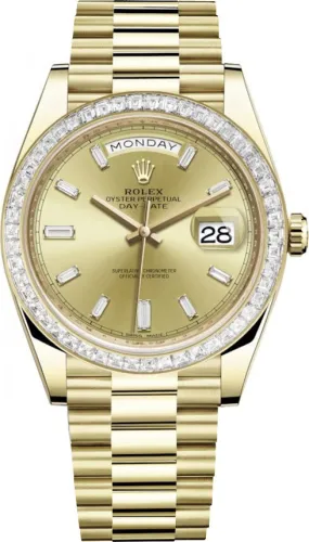 Rolex Day Date 40 Automatic Champagne Diamond Dial Men's 18kt Yellow Gold President Watch 228398CDP
