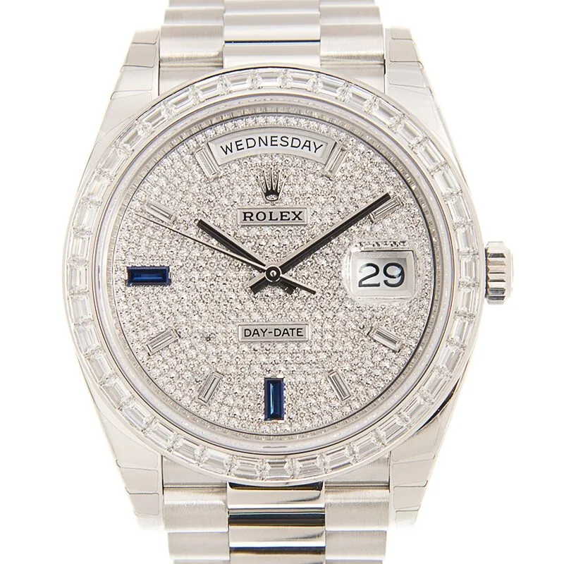 Rolex Day-Date 40 Automatic Chronometer Diamond-Pave Dial Men's Watch 228396tbr-0021