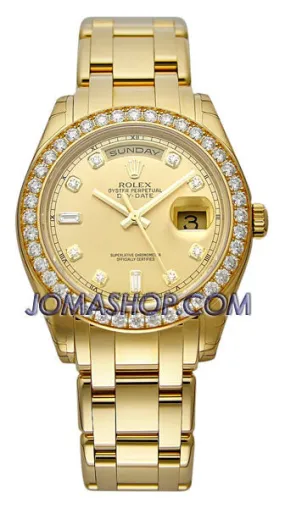 Rolex Day-Date Champagne Diamond Dial 18K Yellow Gold Automatic Men's Watch 18948CDPM 18948CDO