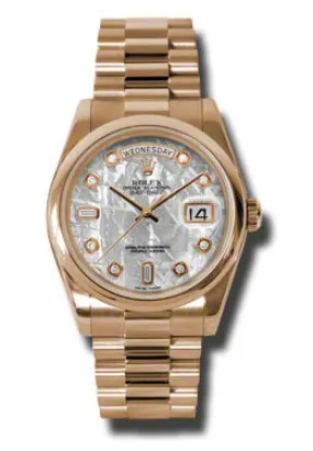 Rolex Day-Date Meteorite Dial 18K Everose Gold President Automatic Men's Watch 118205MTDP