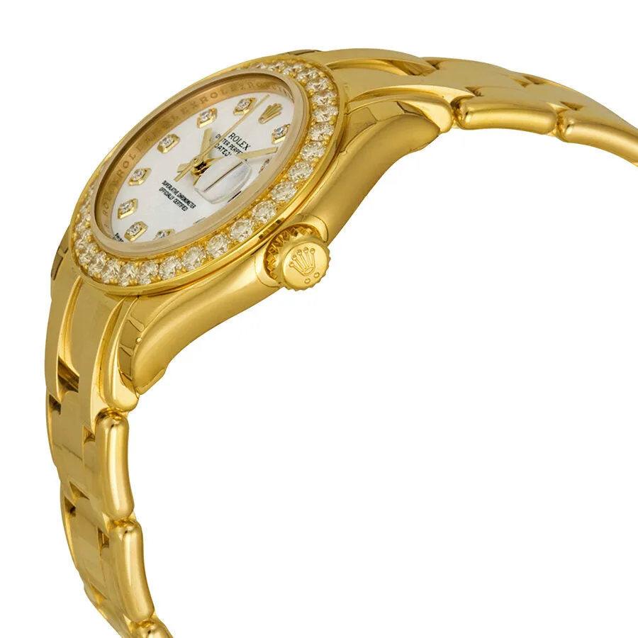 Rolex Lady-Datejust Pearlmaster White Diamond Dial 18K Yellow Gold Automatic Ladies Watch WDPM 80298
