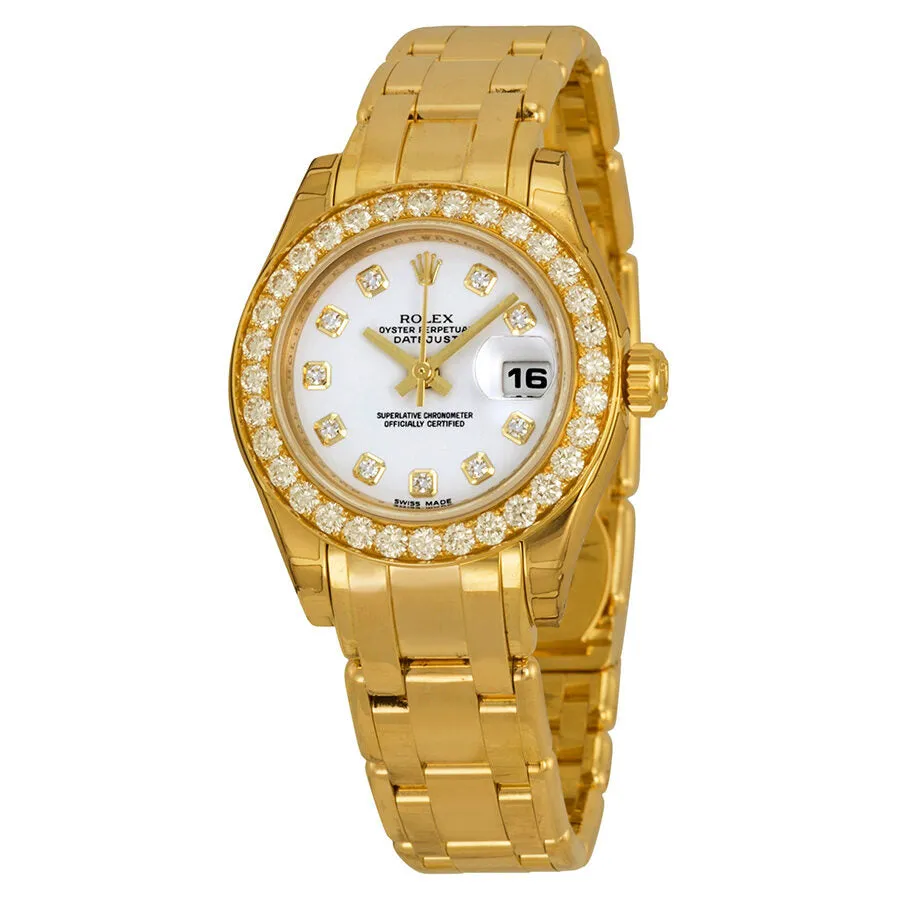 Rolex Lady-Datejust Pearlmaster White Diamond Dial 18K Yellow Gold Automatic Ladies Watch WDPM 80298