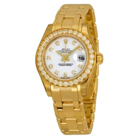Rolex Lady-Datejust Pearlmaster White Diamond Dial 18K Yellow Gold Automatic Ladies Watch WDPM 80298