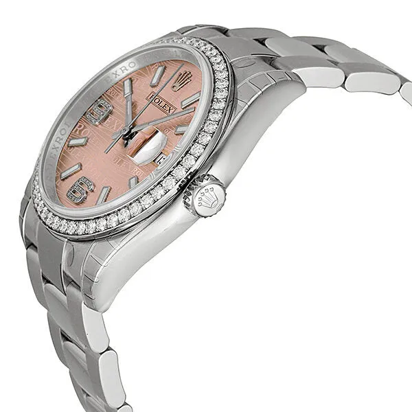 Rolex Oyster Perpetual Datejust 36 Pink Wave Dial Stainless Steel Bracelet Automatic Ladies Watch 116244PWSDAO