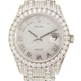 Rolex Pearlmaster 39 Men's 18kt White Gold Pearlmaster Diamond Pave Watch 86409PAVEPM