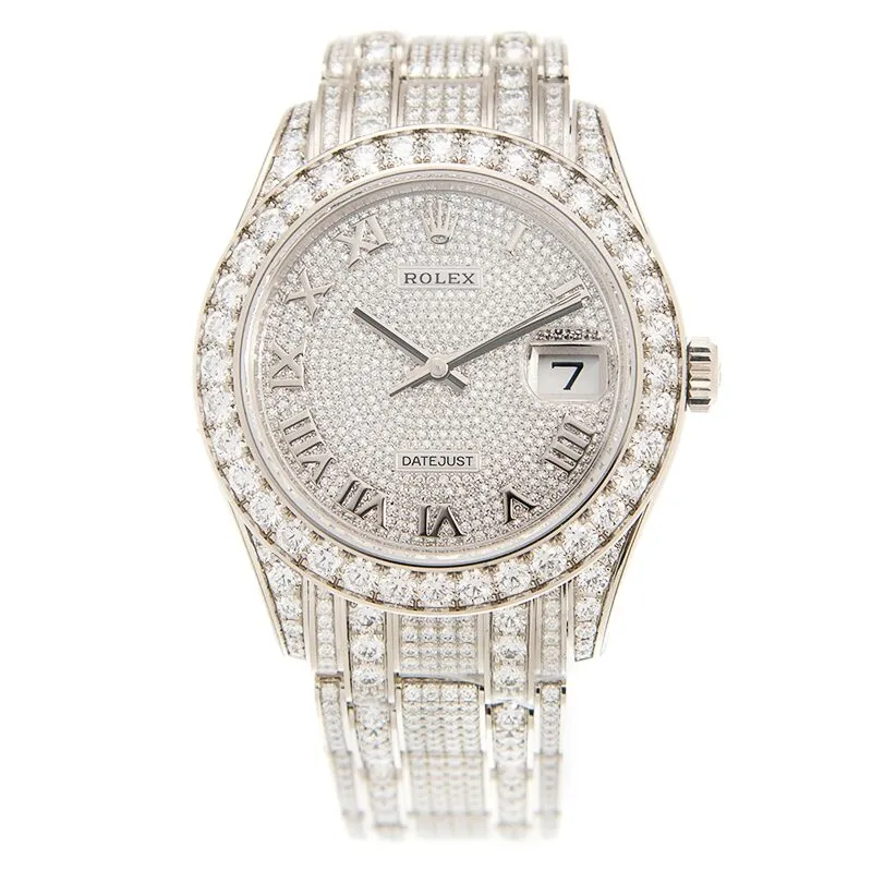 Rolex Pearlmaster 39 Men's 18kt White Gold Pearlmaster Diamond Pave Watch 86409PAVEPM
