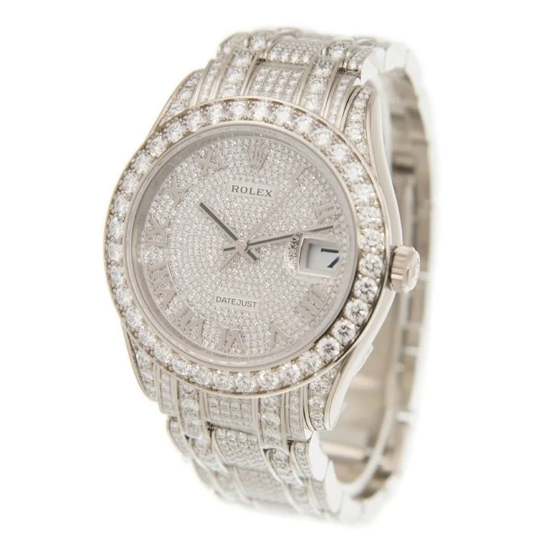 Rolex Pearlmaster 39 Men's 18kt White Gold Pearlmaster Diamond Pave Watch 86409PAVEPM