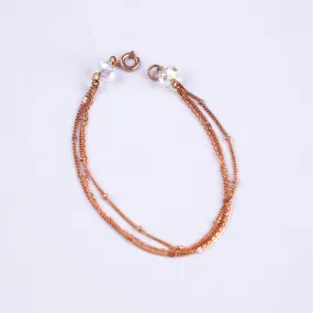 Rose Gold & Iridescent Bead Bridal Satellite Bracelet