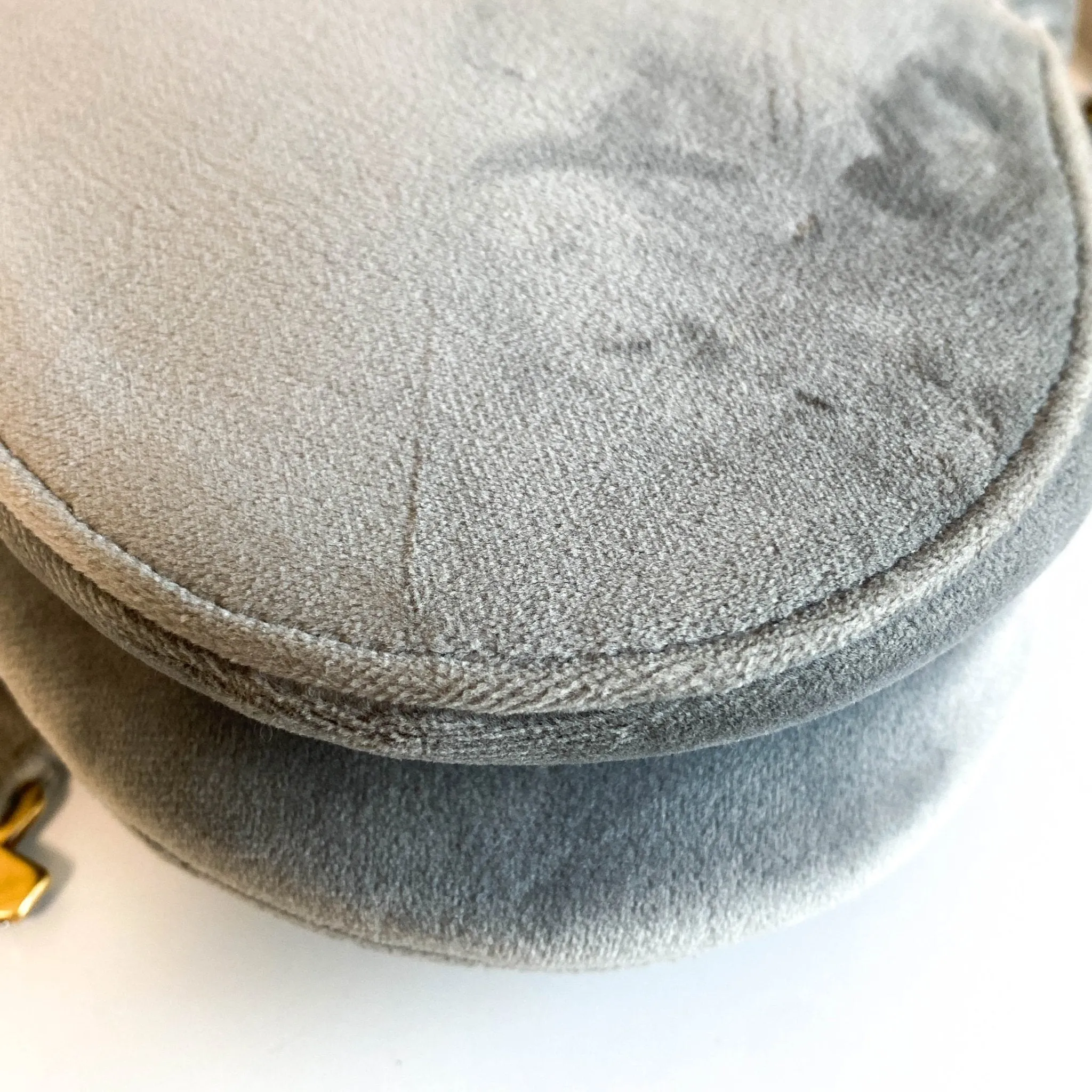 Saddle Mini Grey Suede Handle Bag