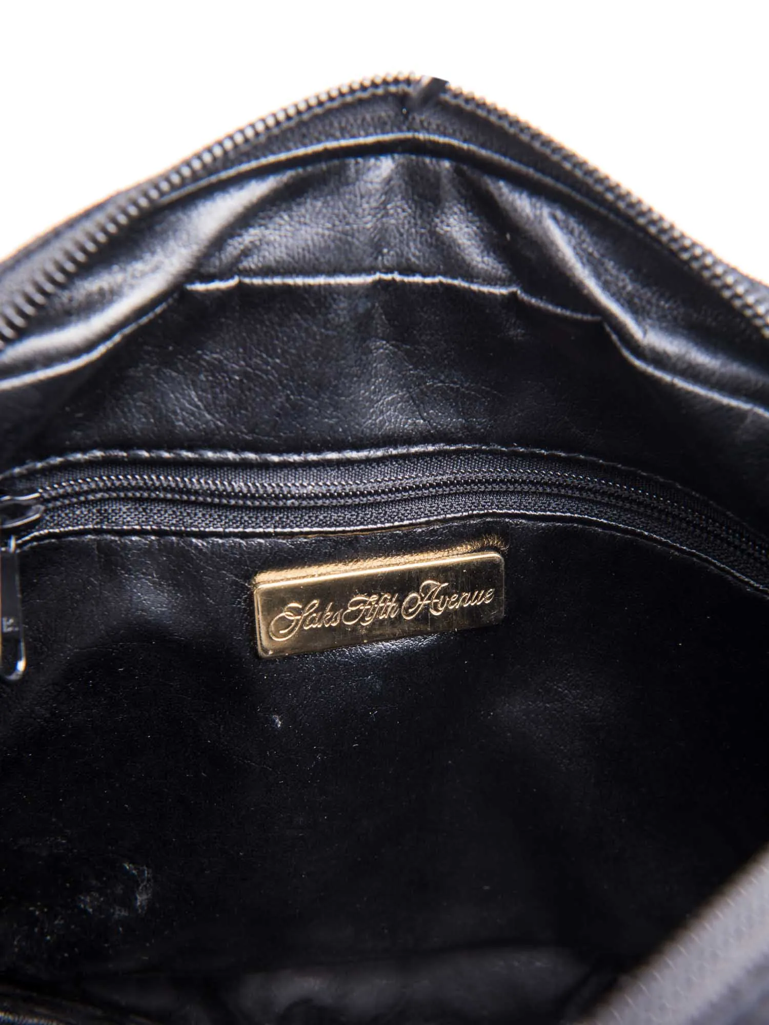 Saks Fifth Avenue Suede Quilted Tassel Messenger Bag Black
