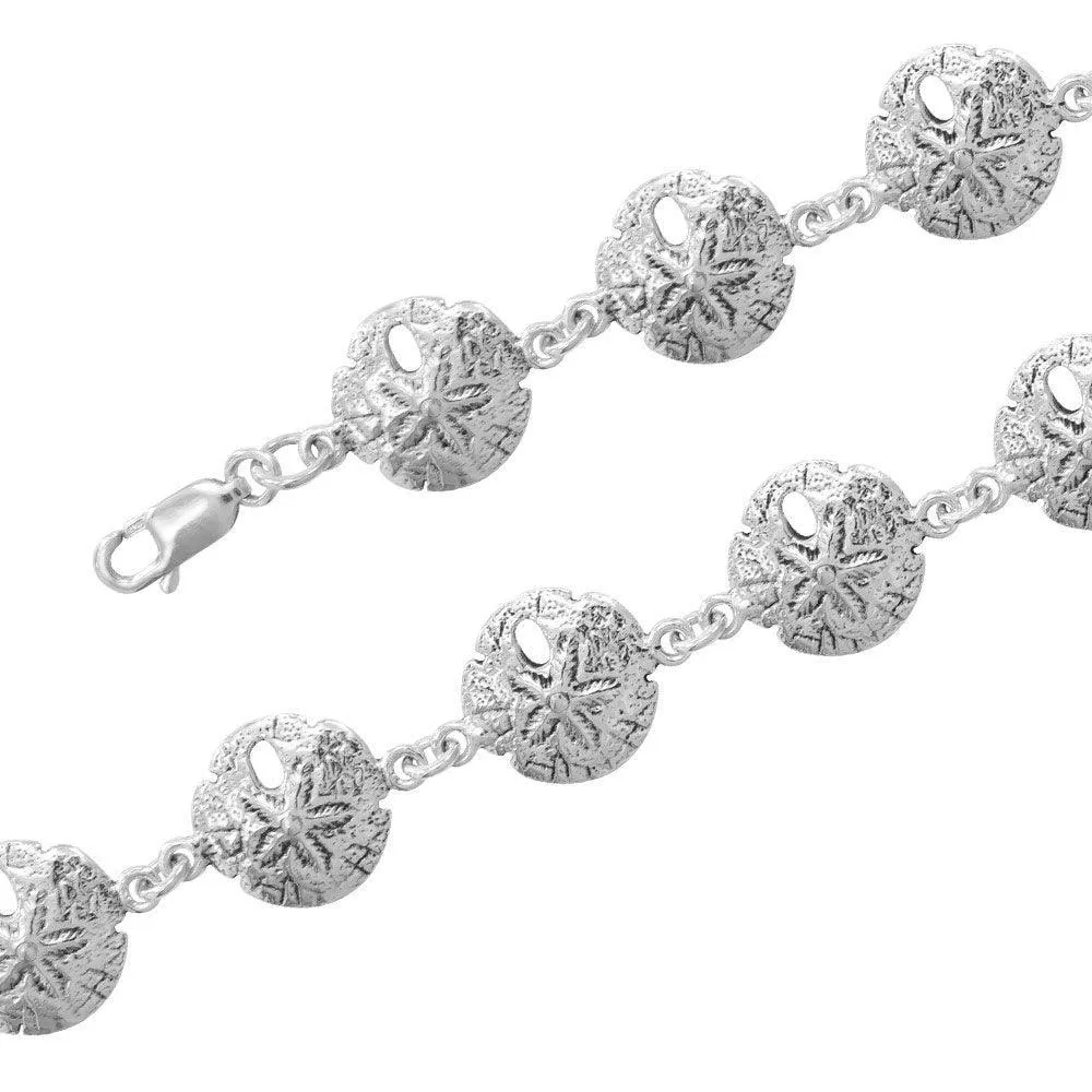Sand Dollar Sterling Silver Link Bracelet TBG021