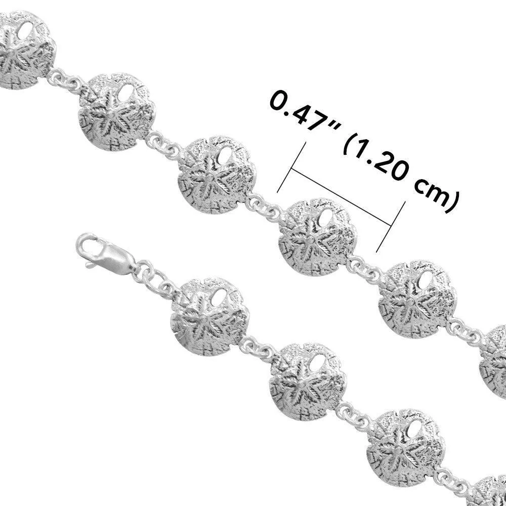 Sand Dollar Sterling Silver Link Bracelet TBG021