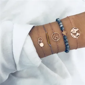 Save Sea Turtle Jewelry | Sea Turtle Wave Stack Bracelet