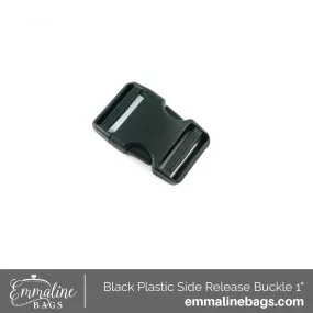 Side Release Buckle with Adjuster - Black Plastic 1" (25mm) - 1 per Pack