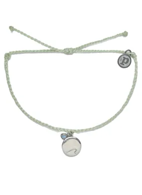 Silver Ride the Wave Charm Bracelet in Mint