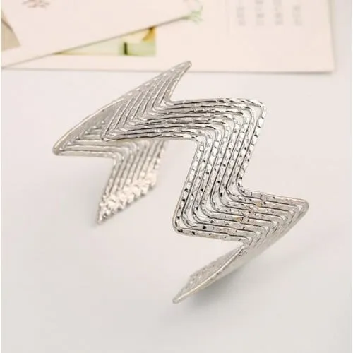 Silver Wave Pattern Unique Bracelet