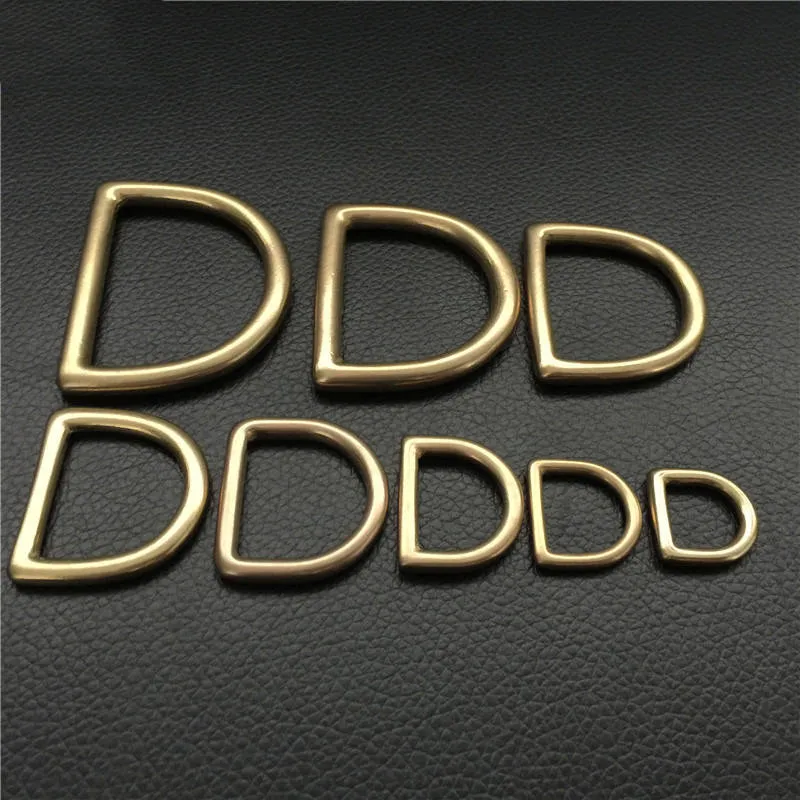 Solid Brass Cast D Ring Welded Metal Heavy Duty Webbing Buckle Leather Strap Bag Handbag Purse Dog Collar Belt Buckles Strapping 13-45mm