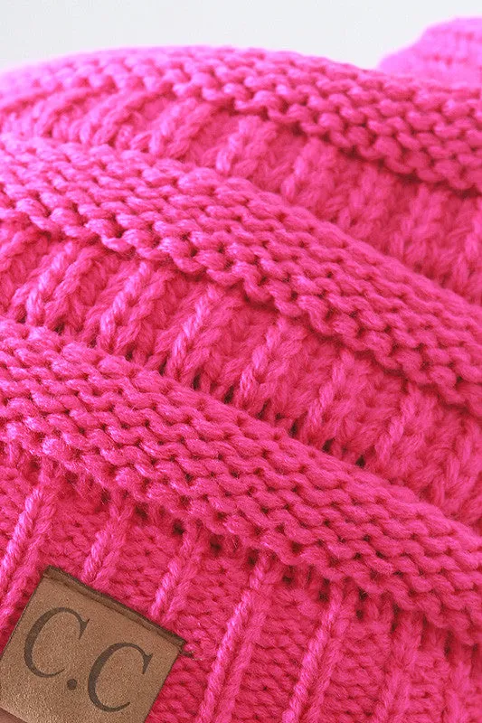 Solid Ridged Knit Beanie