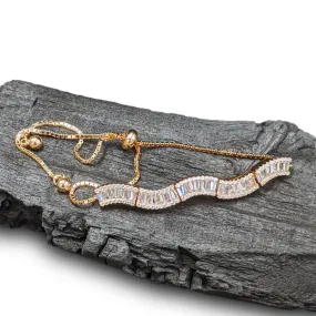 Sparkling Sea Wave Slider Bracelet