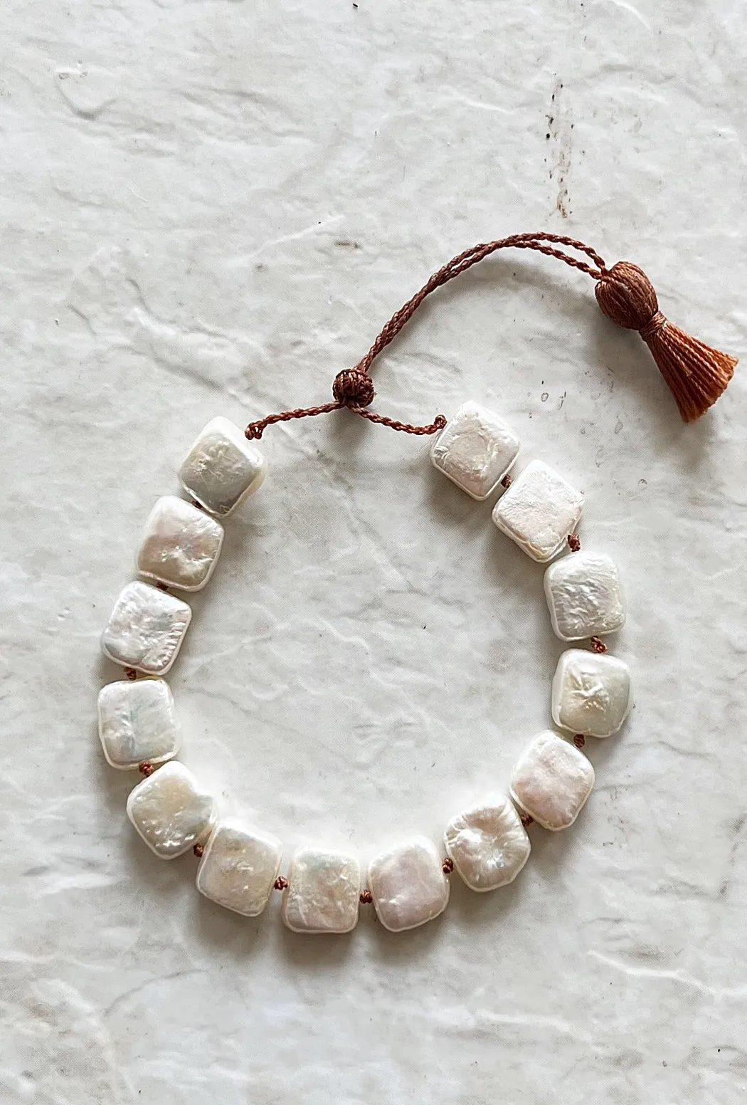 Square Pearl Tassel Bracelet