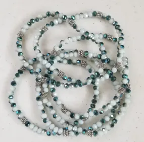 Stacking Stones Single AB Crystal Bracelet Ocean Wave