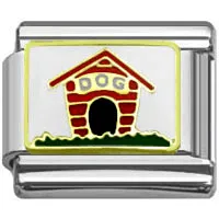 Stainless Steel 9mm Shiny Dog House/Kennel Link for Italian Charm Bracelet