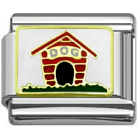 Stainless Steel 9mm Shiny Dog House/Kennel Link for Italian Charm Bracelet